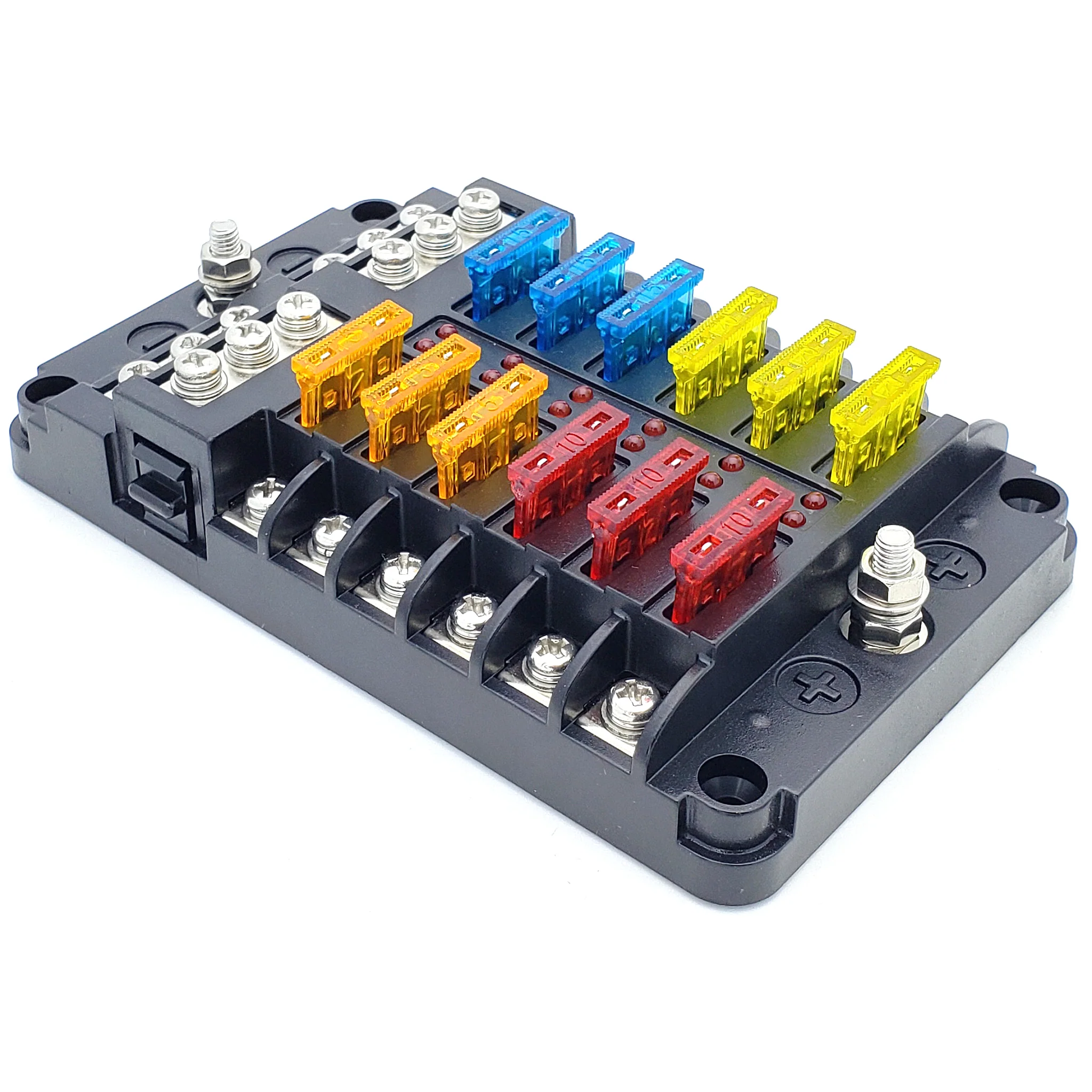 12 Device Fuse Block Fuse Box - Blade Fuse - LED Indicators - Image 2