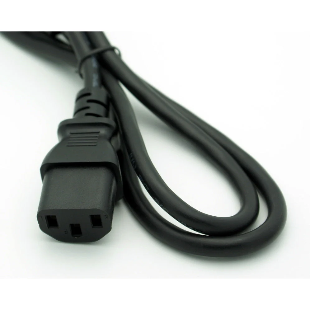 3' IEC Power Cord 18/3 AWG - Black - Image 3