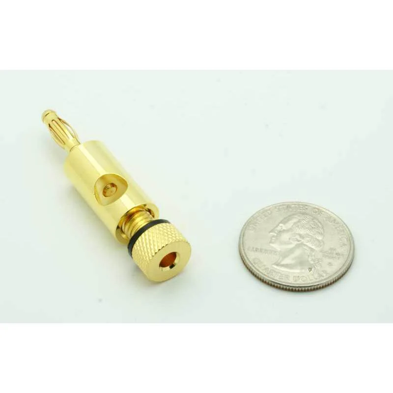 Gold Banana Plug for 10 - 16 AWG - Black - Image 3