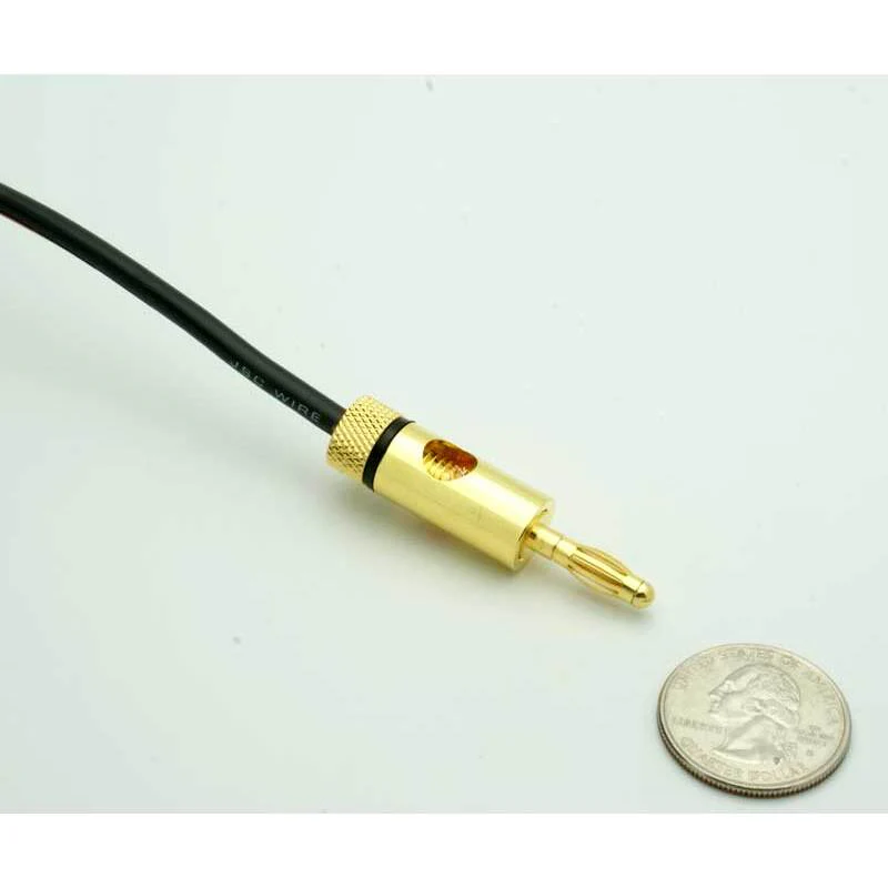 Gold Banana Plug for 10 - 16 AWG - Black - Image 4