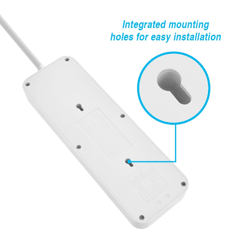 8 Outlet 3ft Cord USB Surge Protector - Image 4