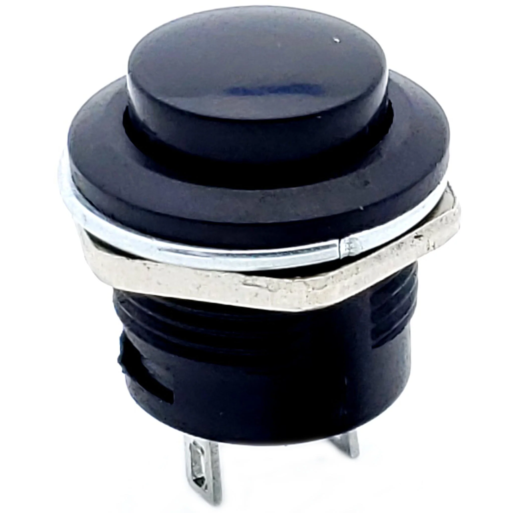 Black Momentary Push Button Switch – SPST (ON) - OFF 3A 250V AC Panel Mount
