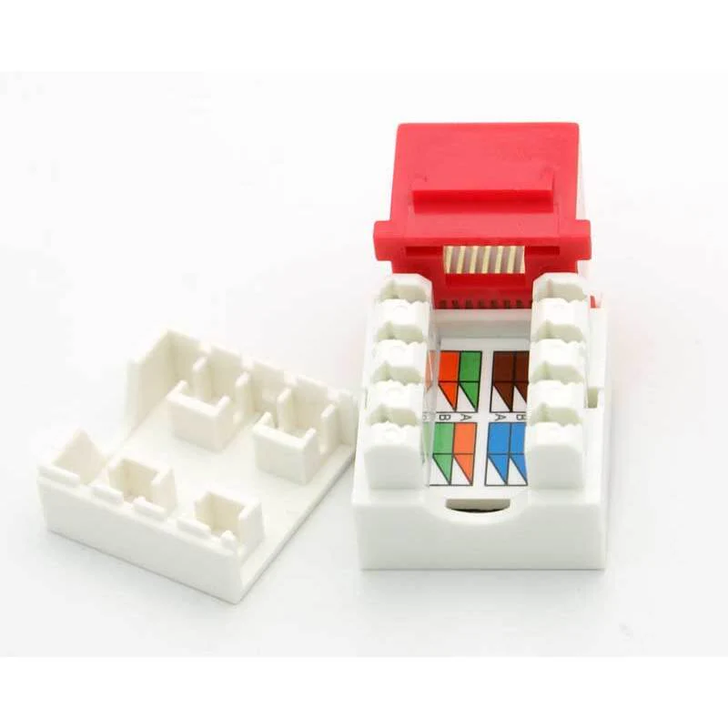 CAT-5 RJ-45 Keystone Jack - Red - Image 2