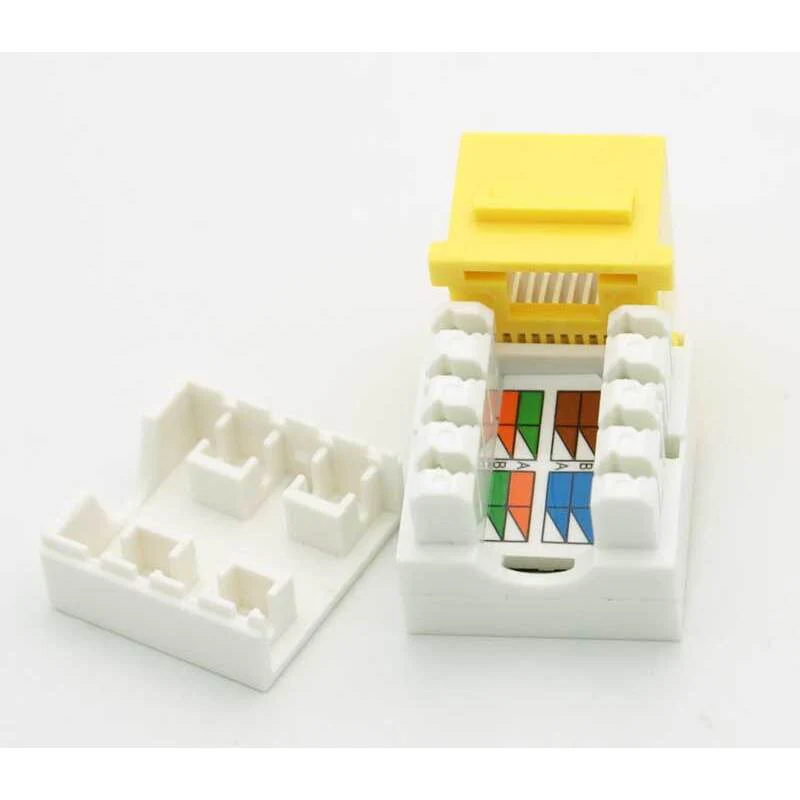 CAT-5 RJ-45 Keystone Jack - Yellow - Image 2