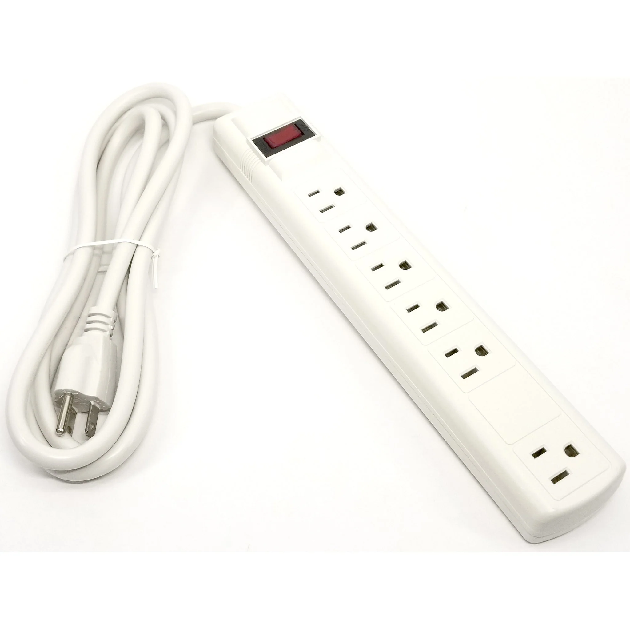 6 Outlet Surge Protector w/6' Cord White - Image 3