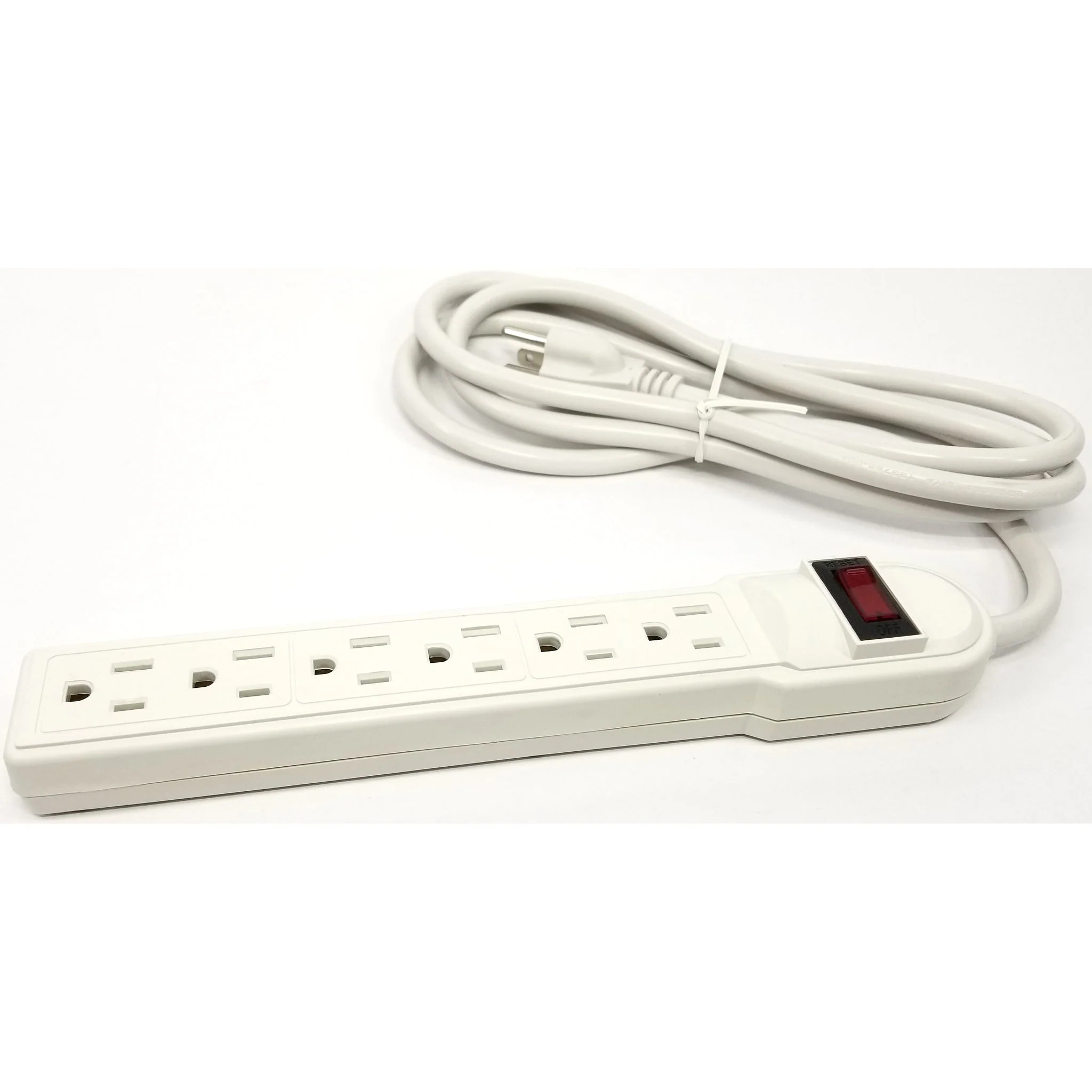 6 Outlet Surge Protector w/1.5' Cord White - Image 3