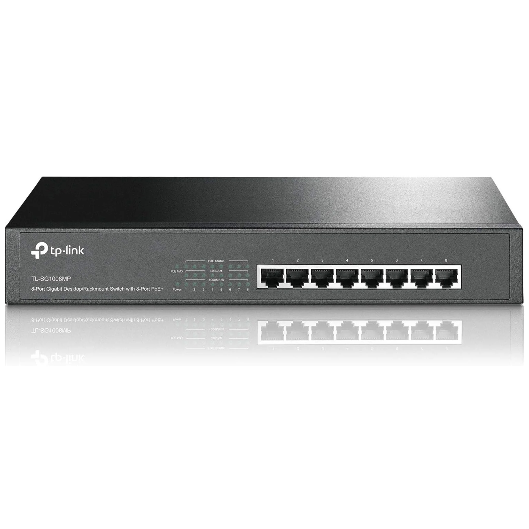 8 Port Desktop/Rackmount Gigabit Switch PoE+ (TP-Link SG1008MP)