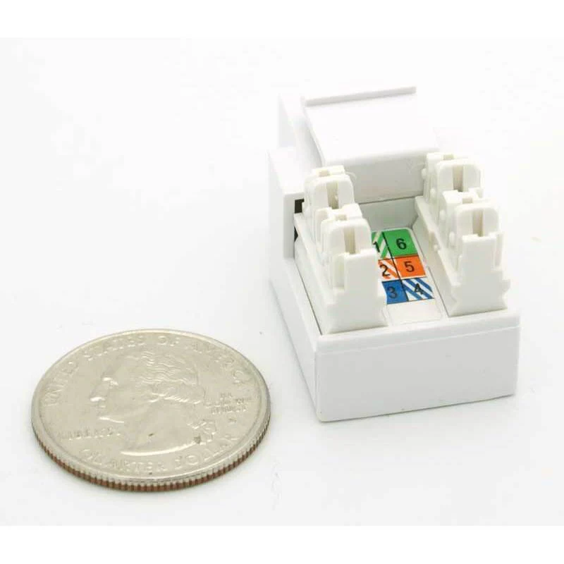 RJ-12 / Telephone Keystone Jack - White - Image 3