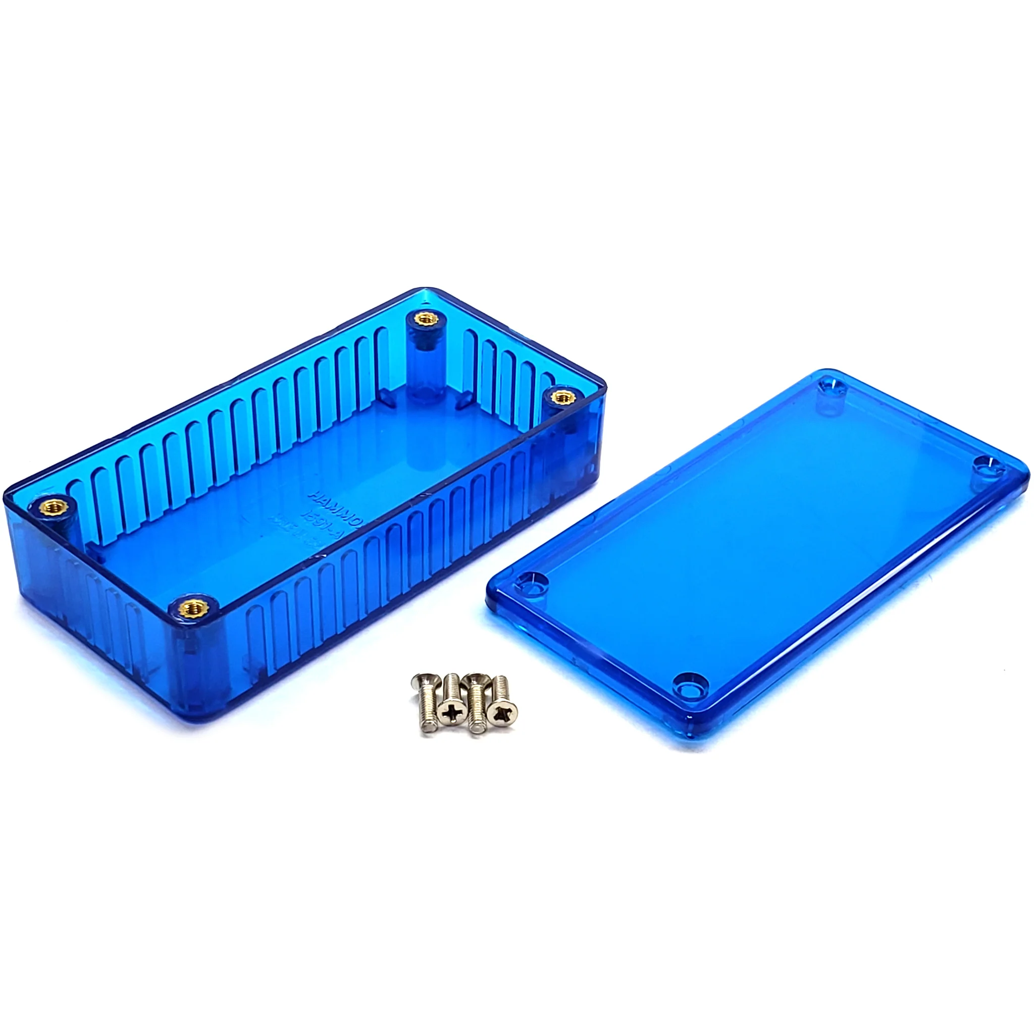 100 x 50 x 21MM Polycarbonate Box Translucent Blue - Image 2