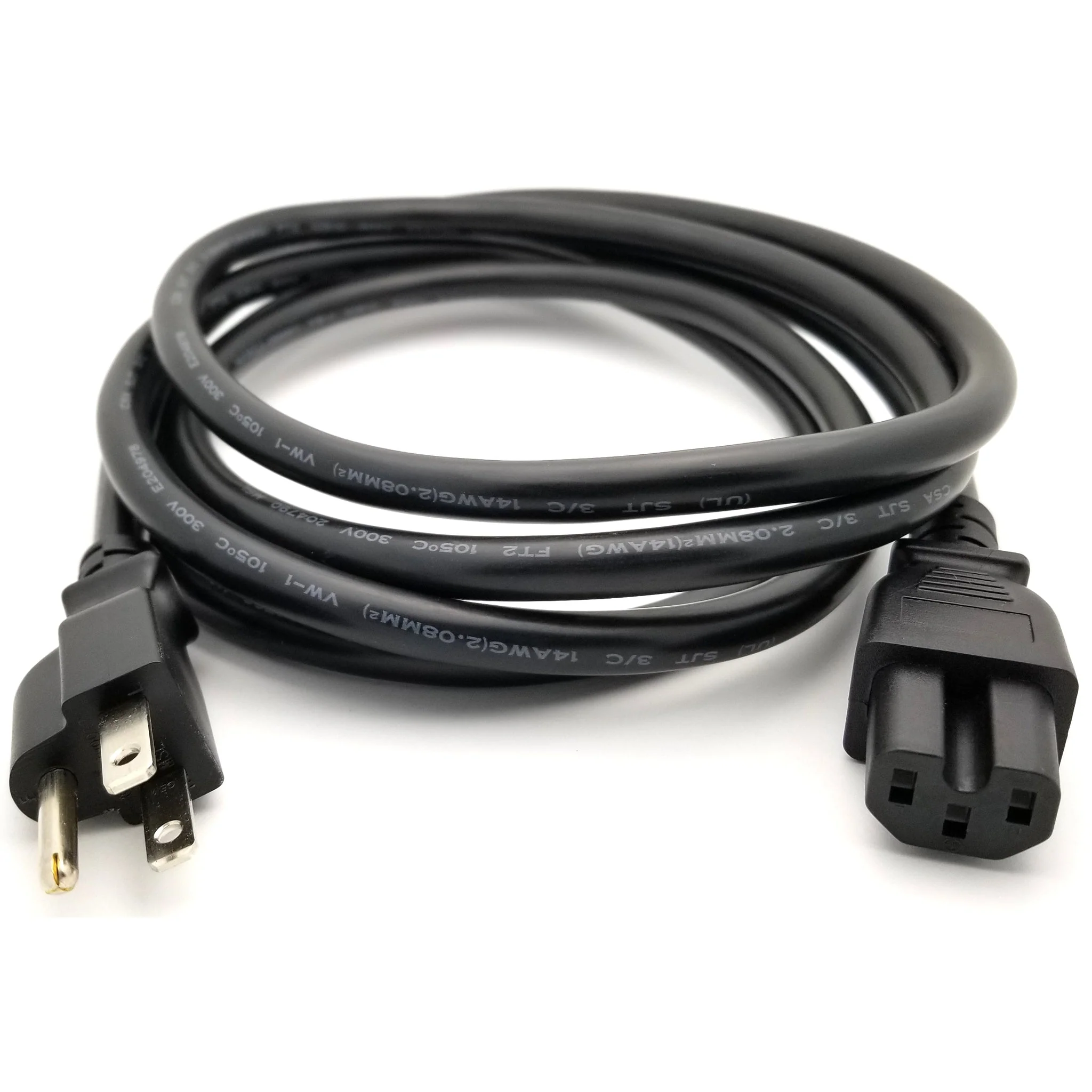 8' C15 IEC Power Cord 14 AWG (Works for C14) - Image 2