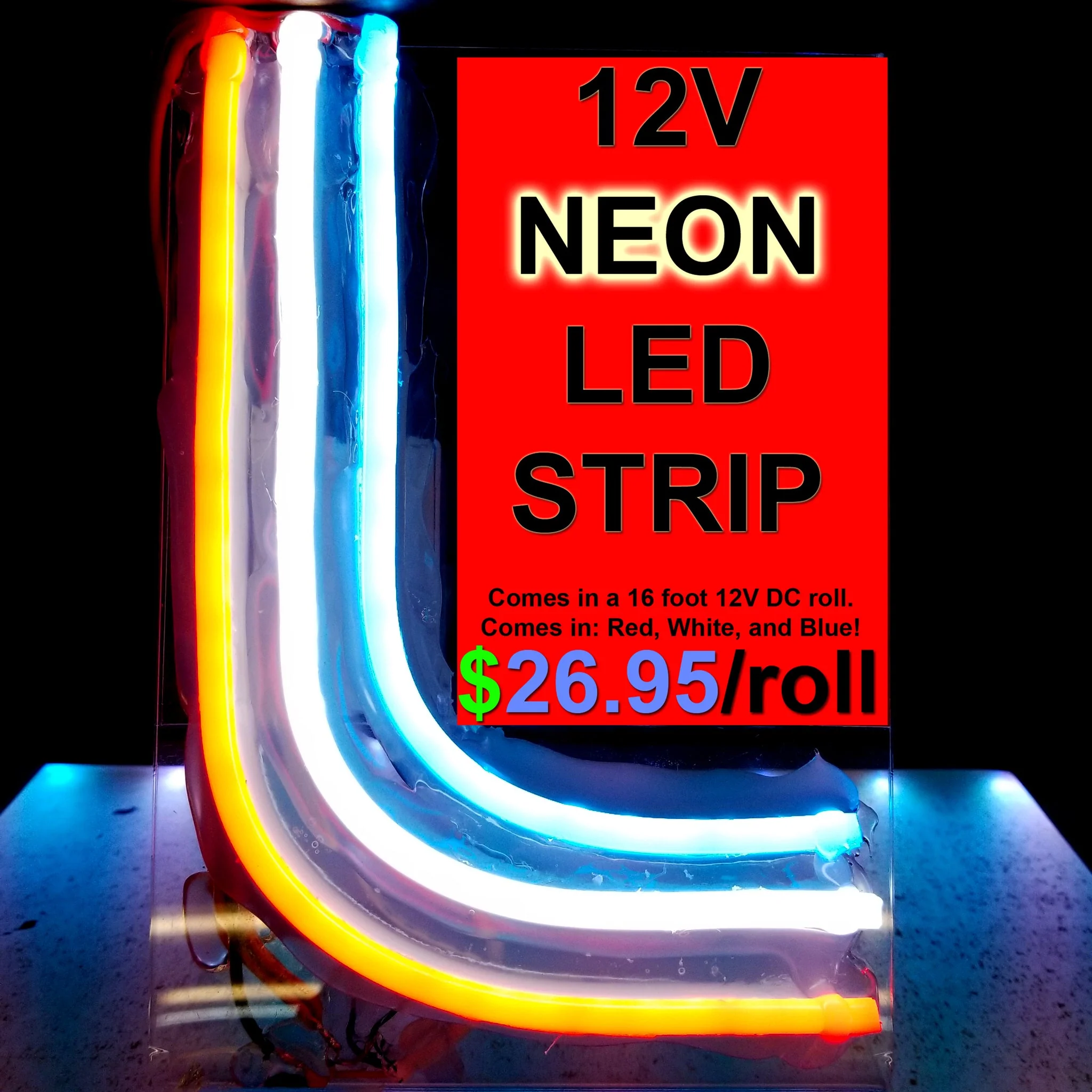 LED Neon Strip Tape - 16ft Roll - 12V - Image 11
