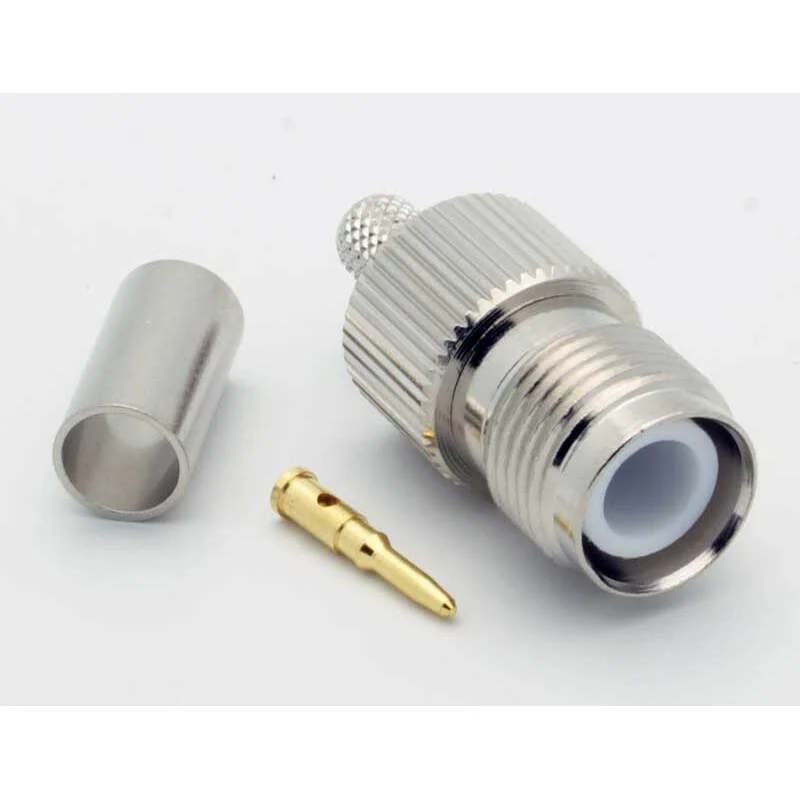 Reverse TNC Female 3 Piece Crimp Connector for RG-58 Coax