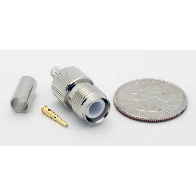 Reverse TNC Female 3 Piece Crimp Connector for RG-58 Coax - Image 2