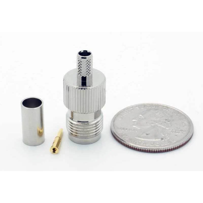 Reverse TNC Female 3 Piece Crimp Connector for RG-58 Coax - Image 3