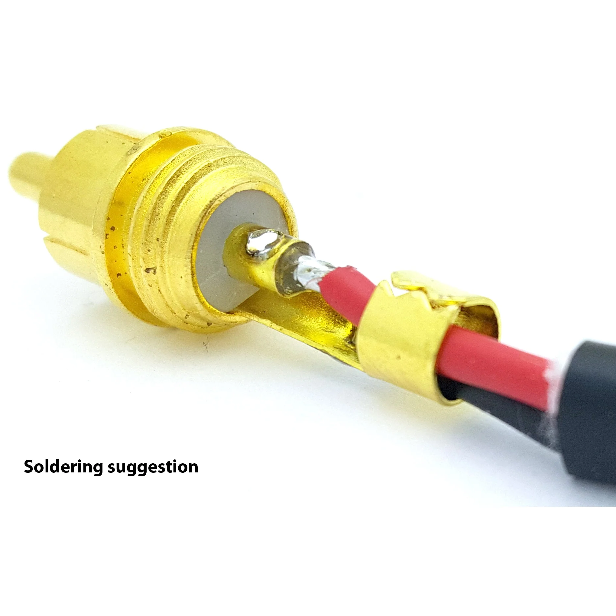 Metal RCA Male Plug - Gold Plated - Red or Black - Image 10