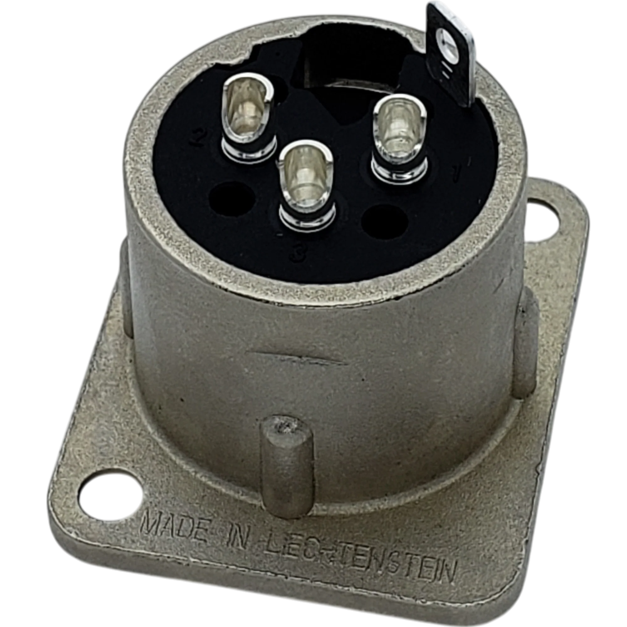 Neutrik XLR Male 3 Pin Panel Mount Connector Silver - Image 2