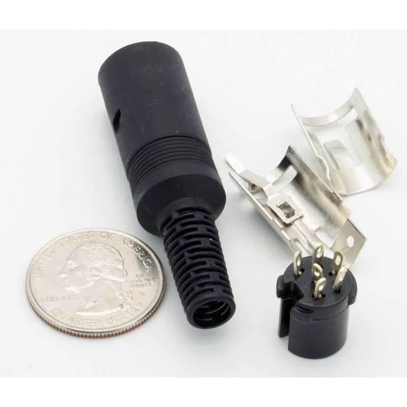 6 Pin DIN Female Inline Jack Connector - Image 3