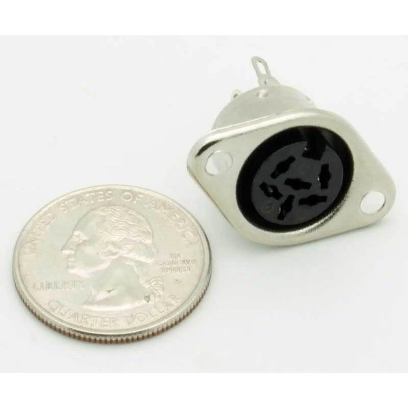 6 Pin DIN Female Panel Mount Jack - Image 2