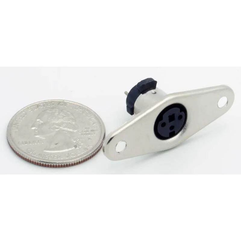 3 Pin Mini-DIN Female Panel Mount Jack - Image 2
