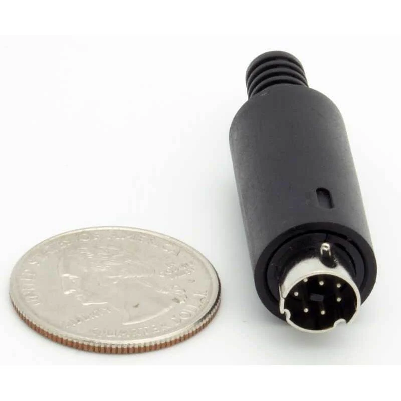 7 Pin Mini-DIN Male Inline Plug Connector - Image 2