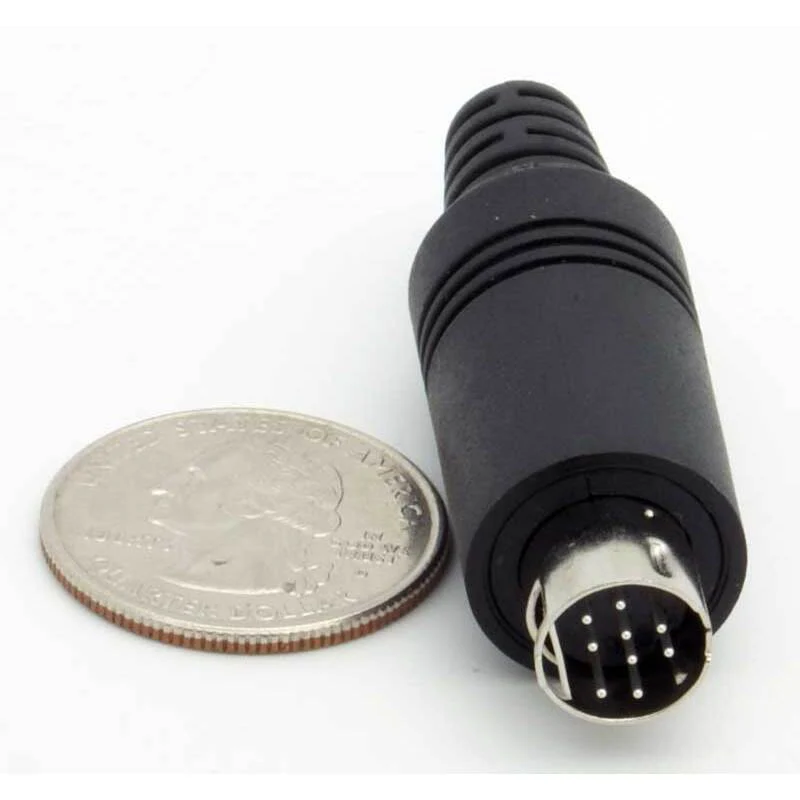 9 Pin Mini-DIN Male Inline Plug Connector - Image 2
