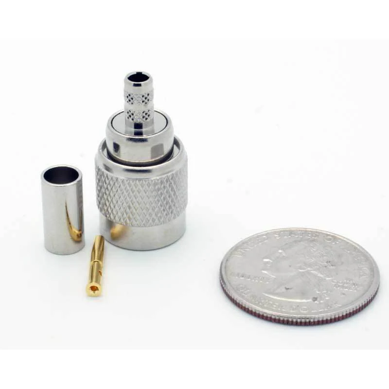 Reverse TNC Male 3 Piece Crimp Connector for RG-58 Coax - Image 3