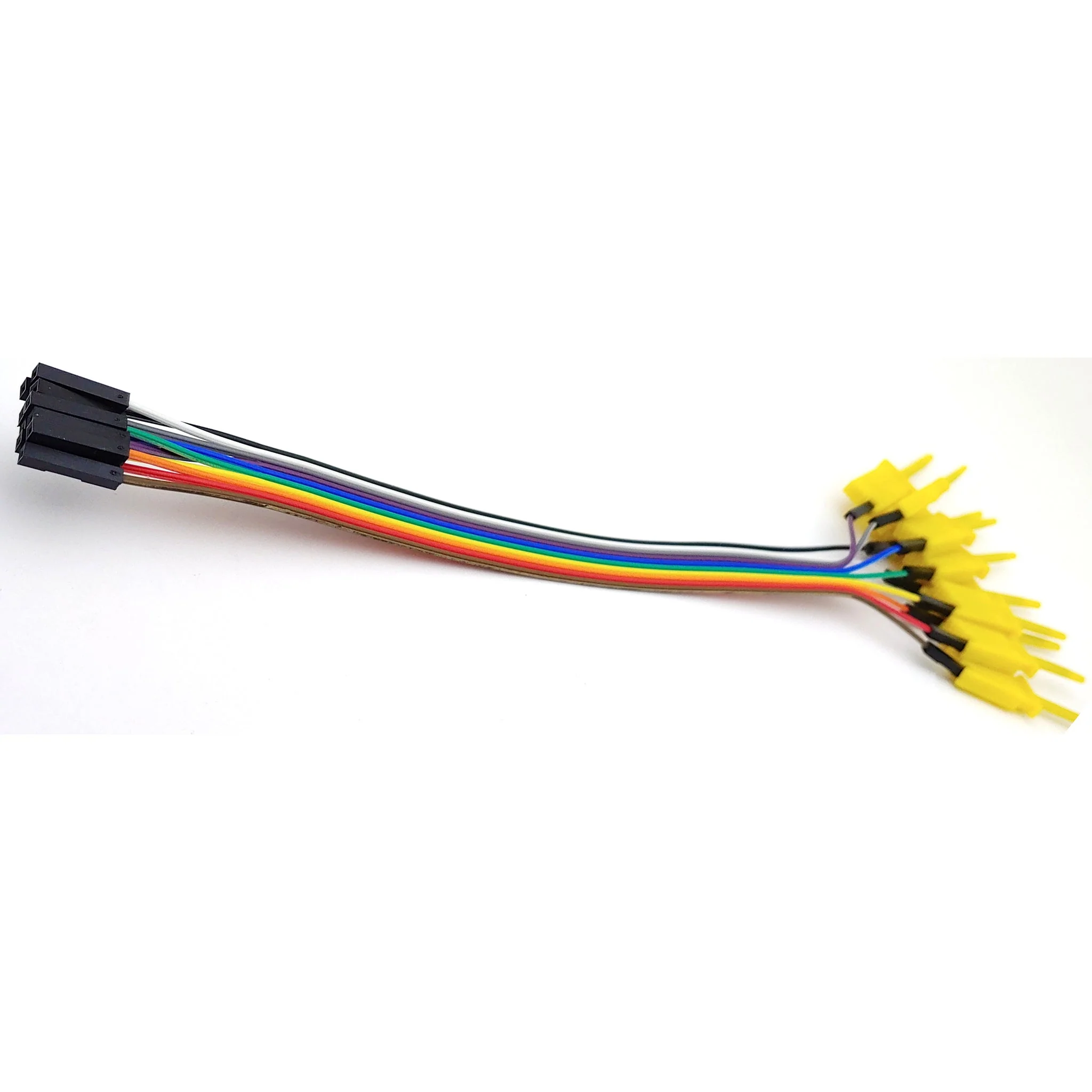 Yellow Minigrabber IC Clip Lead to Female Jumper Wire 10 Pack AWG24 200mm (7.8 Inches) - Image 2
