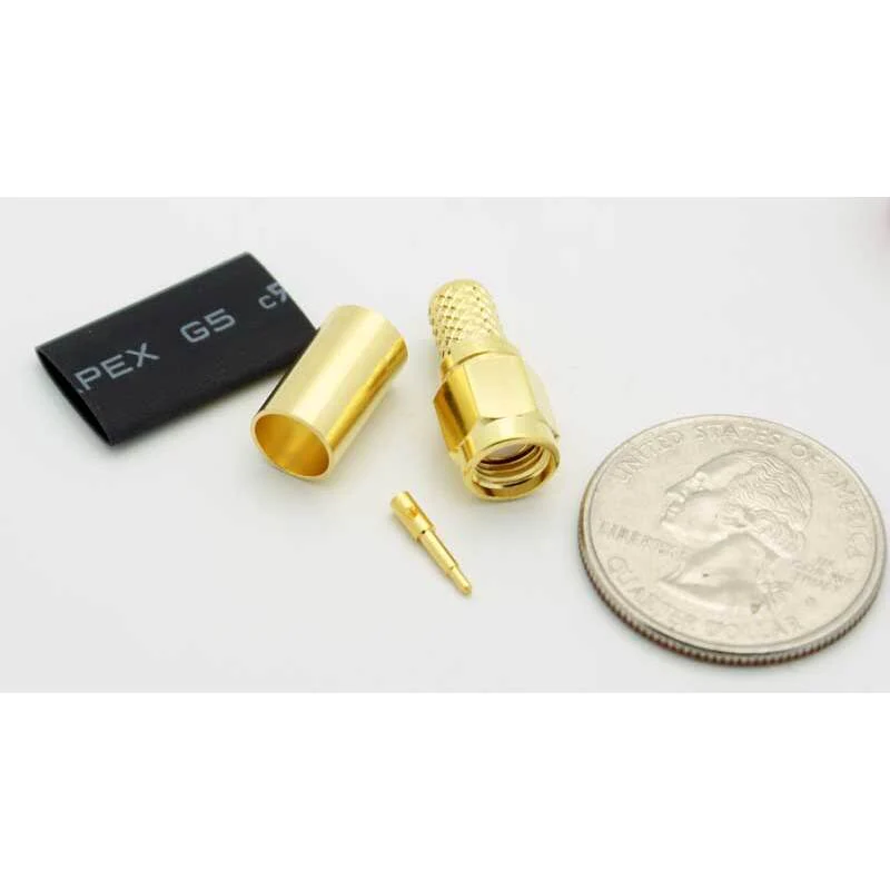 SMA Male 3 Piece Crimp Connector for LMR-240 - Image 2