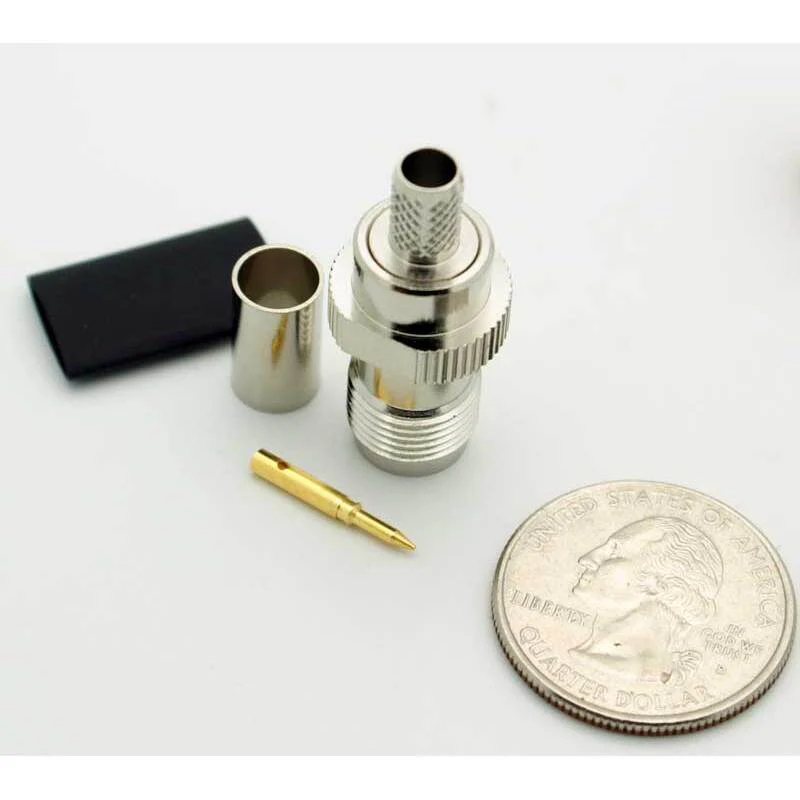 Reverse TNC Female 3 Piece Crimp Connector for LMR-240 Coax - Image 3