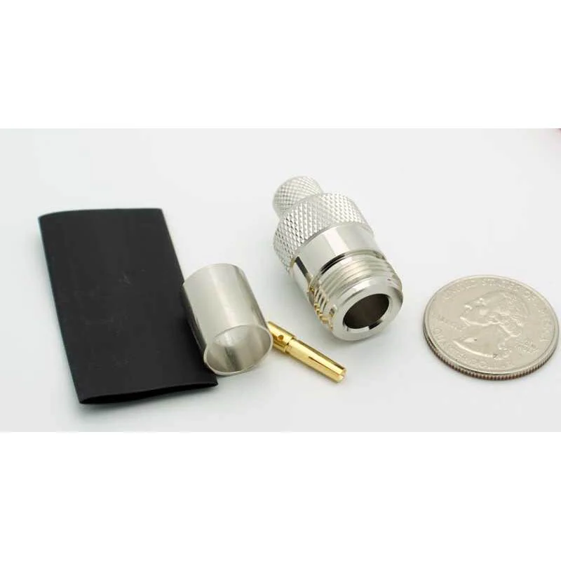 N Female 3 Piece Crimp Connector for LMR-400 - Image 2
