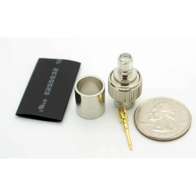 Reverse SMA Female 3 Piece Crimp Connector for LMR-400 Coax - Image 3