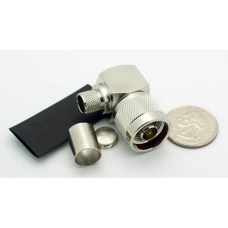 N Male Right Angle 3 Piece Crimp Connector for LMR-400 - Image 2
