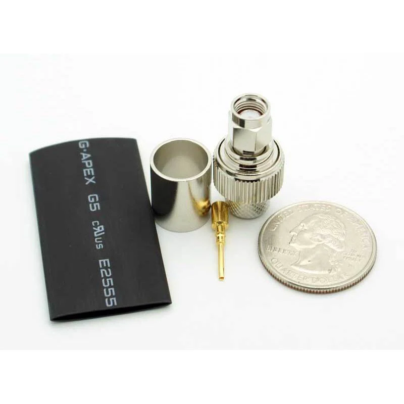 Reverse SMA Male 3 Piece Crimp Connector for LMR-400 Coax - Image 3