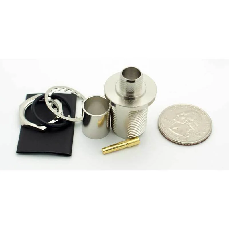 N Bulkhead Female 3 Piece Crimp Connector for LMR-400 - Image 3