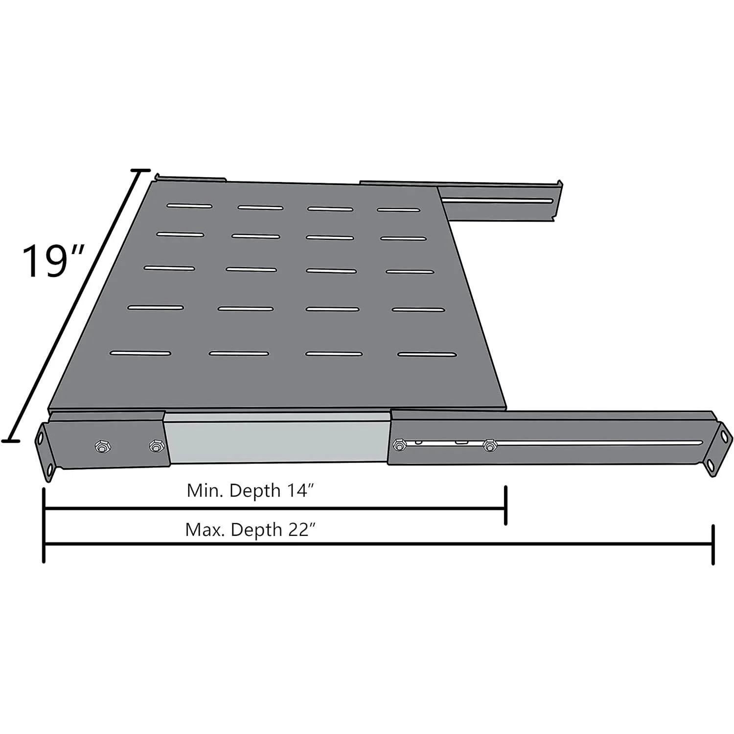 20-inch Rackmount Sliding Shelf Vented Plate - Image 3