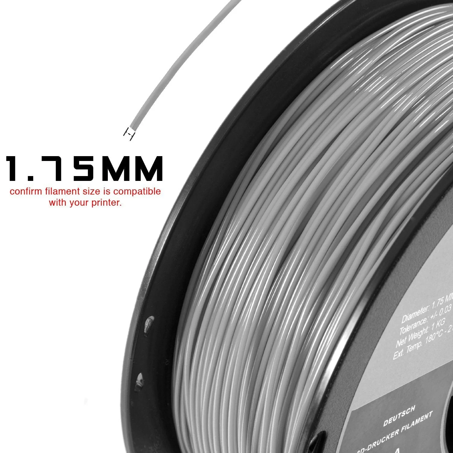PLA 3D Printer Filament - White - Image 3