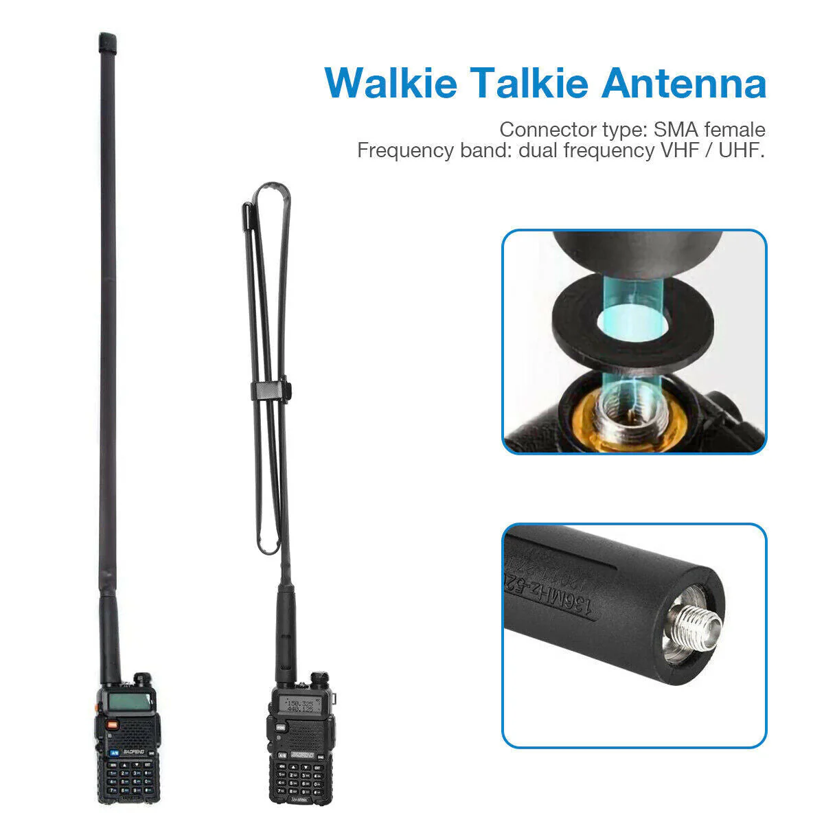 42.5'' SMA-Female Tactical Antenna VHF/UHF For Baofeng UV-5R UV-82 Two Way Radio - Image 5