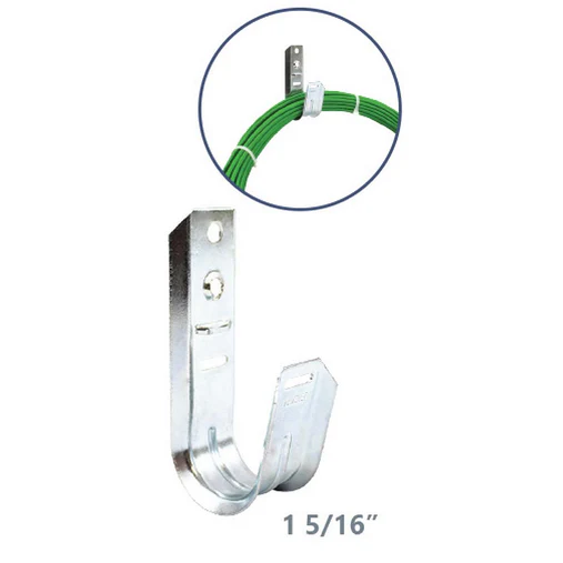 Universal 1 5/16" Wall Mount J-Hook Cable Support Wire Management System (1 Pack) - Image 2