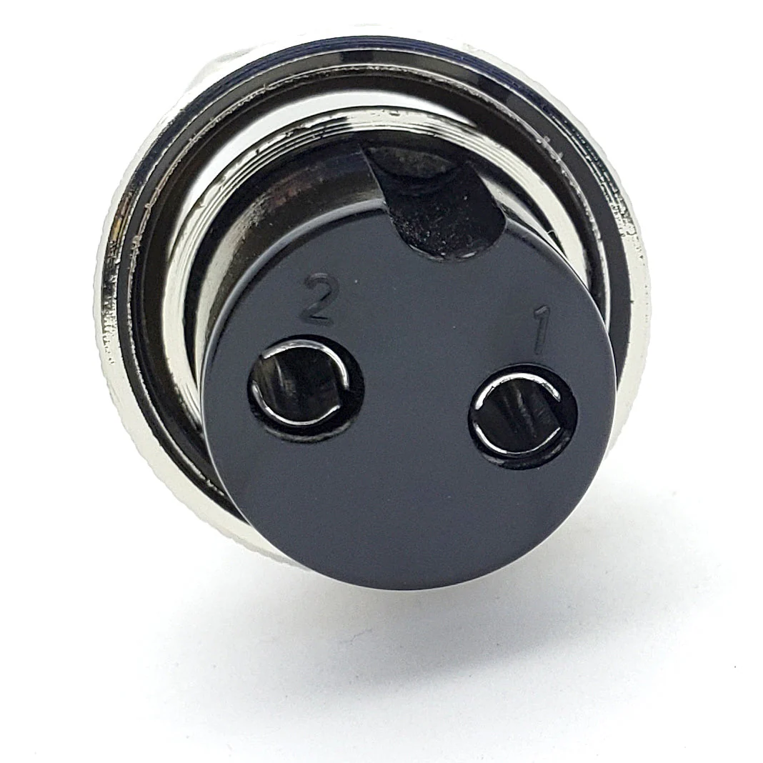 2 Pin Mic Connector Male/Female Pair - Large - 10A 250V GX20 - Image 3