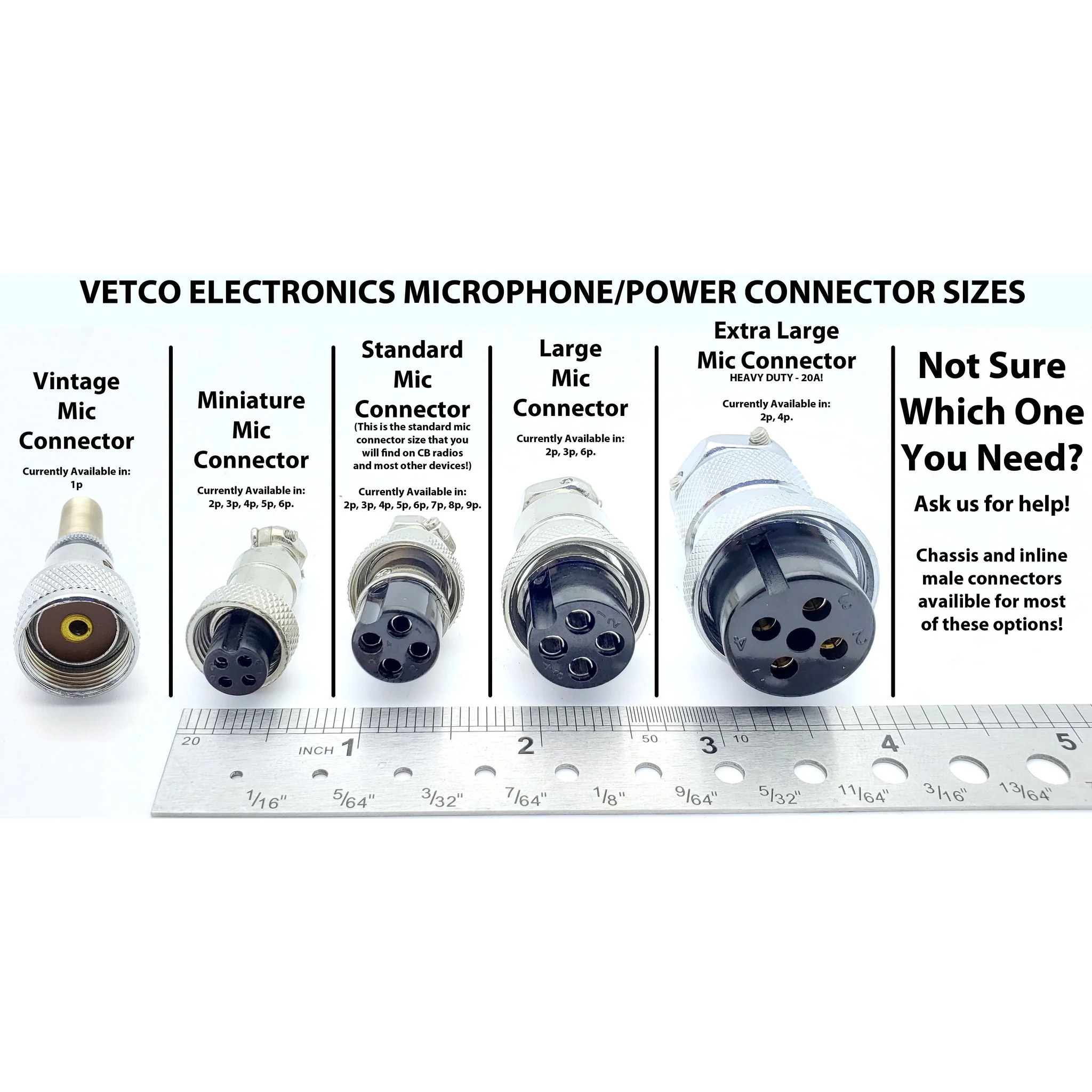 3 Pin Mic Connector Male/Female Pair - Large - 7A 250V GX20 - Image 9