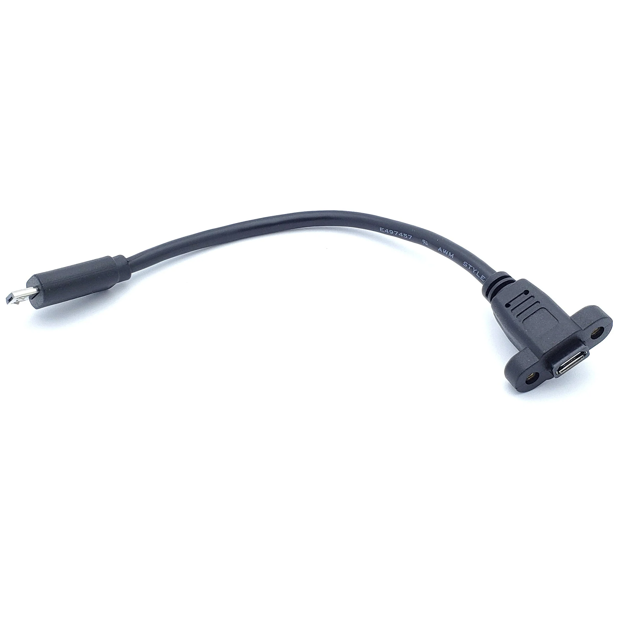 Micro USB Panel Mount Connector - Male To Female Extension  0.50' (152.4mm) Shielded - Image 3