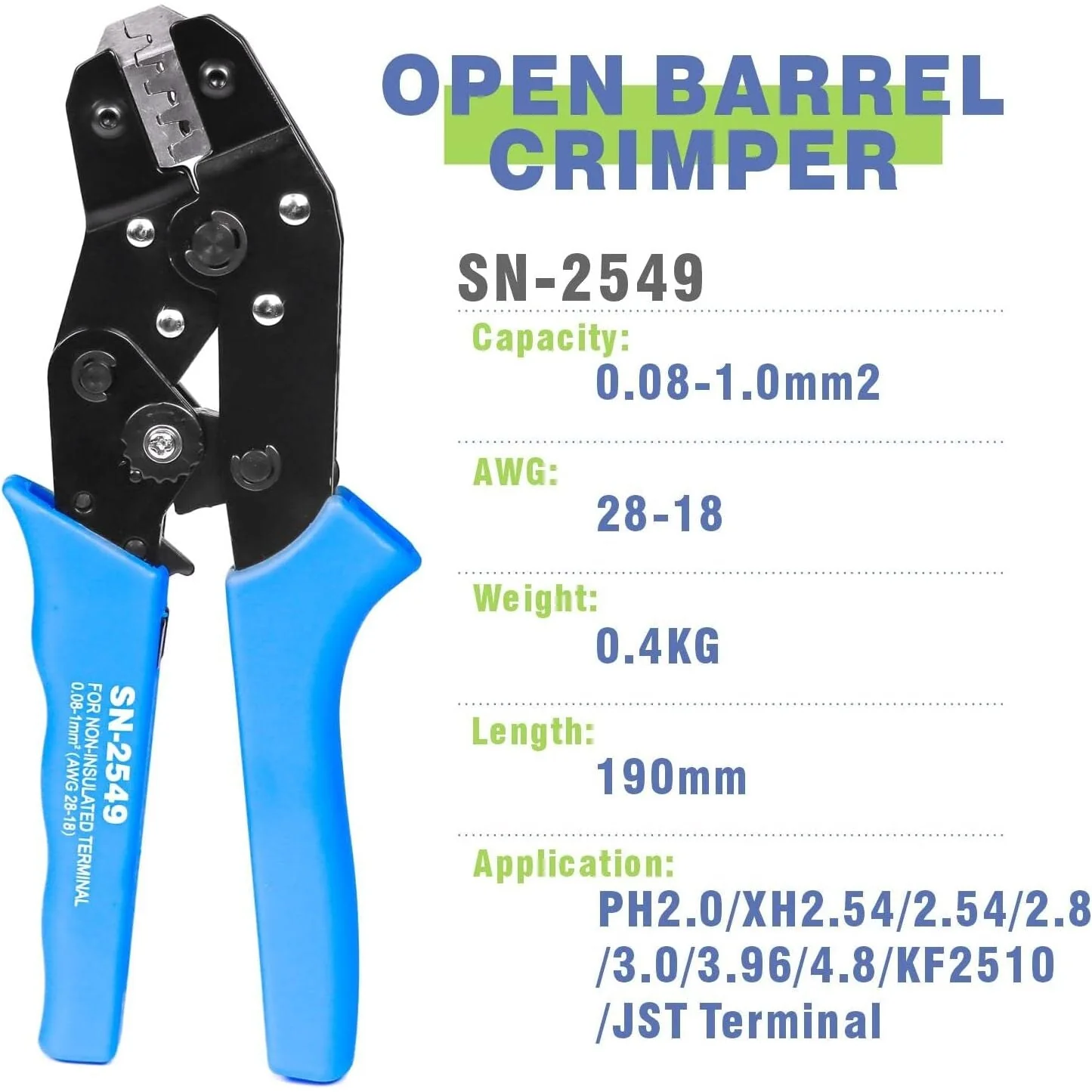 BLS, JST, JHS, KHS, Dupont Ratcheting Crimping Tool - Crimper Crimp Tool - SN-2549 - Image 6