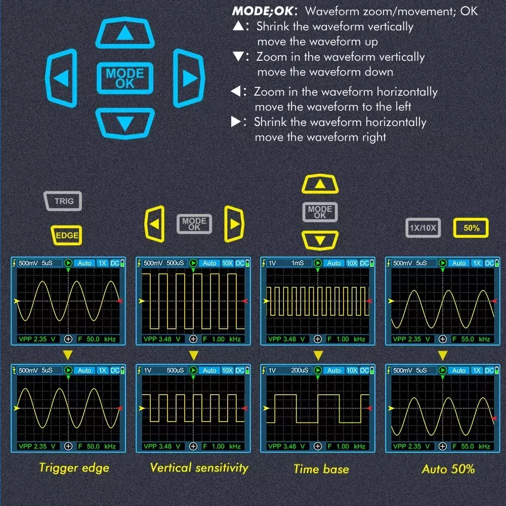 Handheld Pocket 120 MHz Digital Color Oscilloscope - Single Channel - Image 11