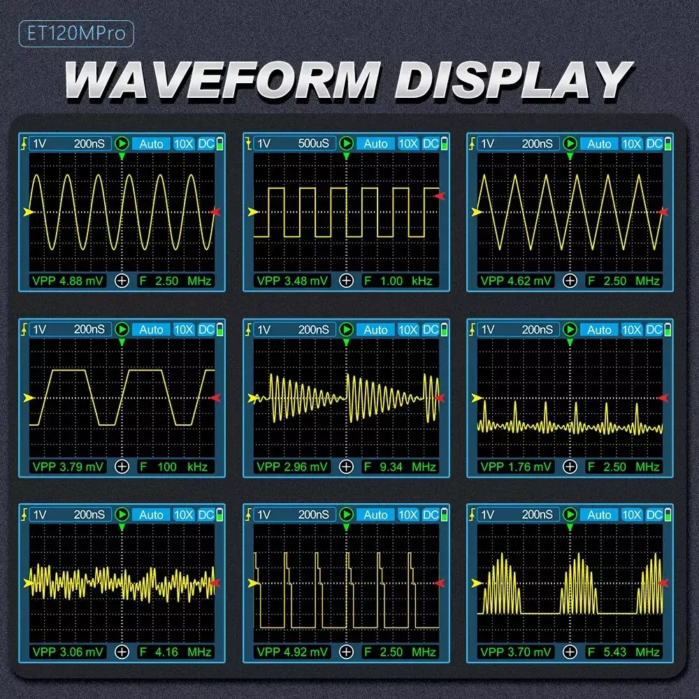 Handheld Pocket 120 MHz Digital Color Oscilloscope - Single Channel - Image 13