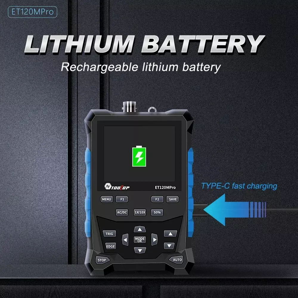 Handheld Pocket 120 MHz Digital Color Oscilloscope - Single Channel - Image 15