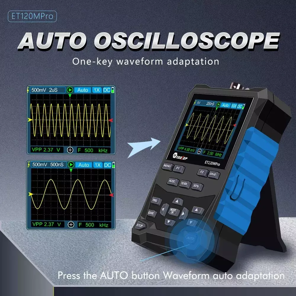 Handheld Pocket 120 MHz Digital Color Oscilloscope - Single Channel - Image 6
