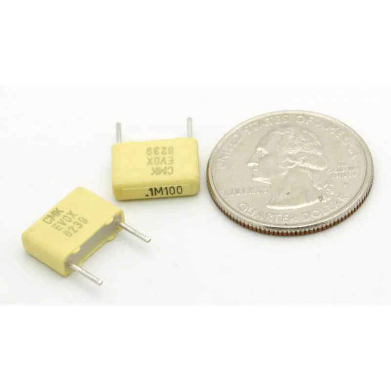 film capacitor 0.1 μF ±20% 100 volts polycarbonate