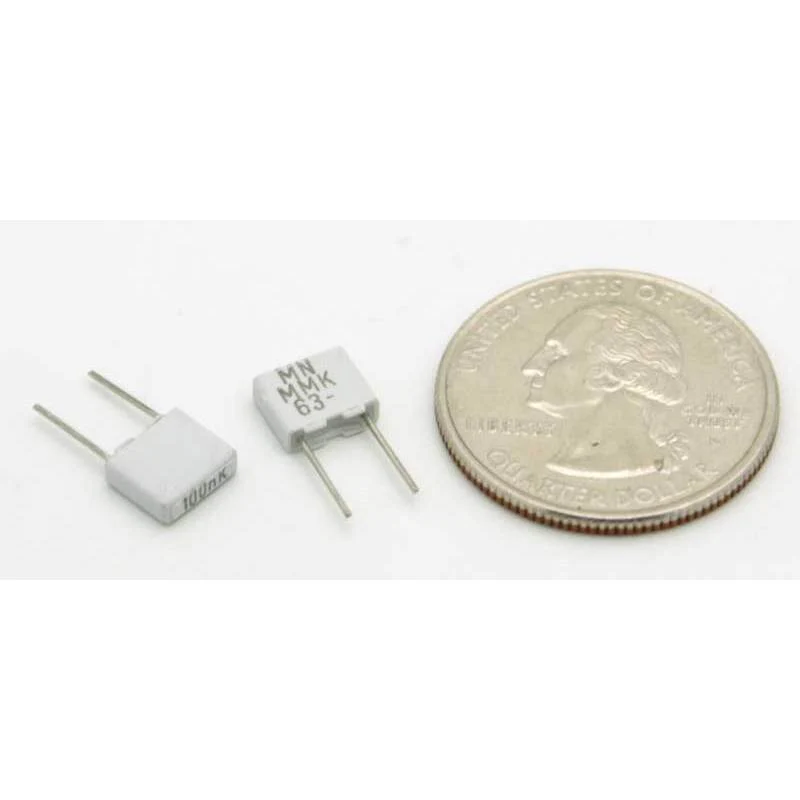 film capacitor 0.1 μF ±10% 63 volts metallized polyester