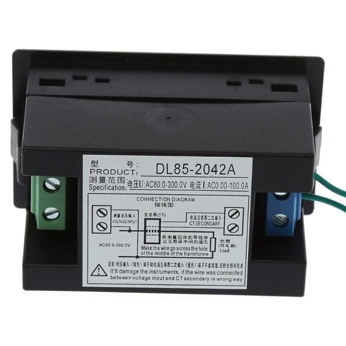 AC80-300V 100A Digital Current Ammeter Voltmeter Dual LED Display Volt Amp Gauge Meter Panel - Image 4