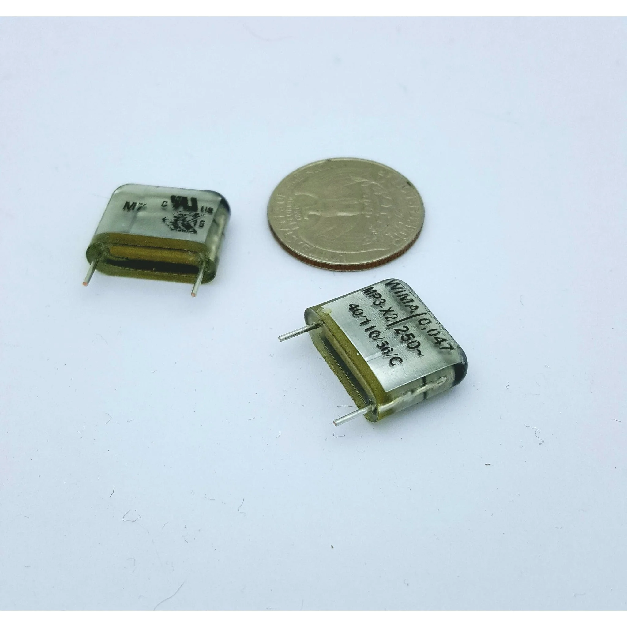 film capacitor 0.047 μF ±20% 250 volts polyester, metalized